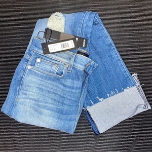 Zoeey High Rise Deep Cuff Straight Style Hudson Jeans